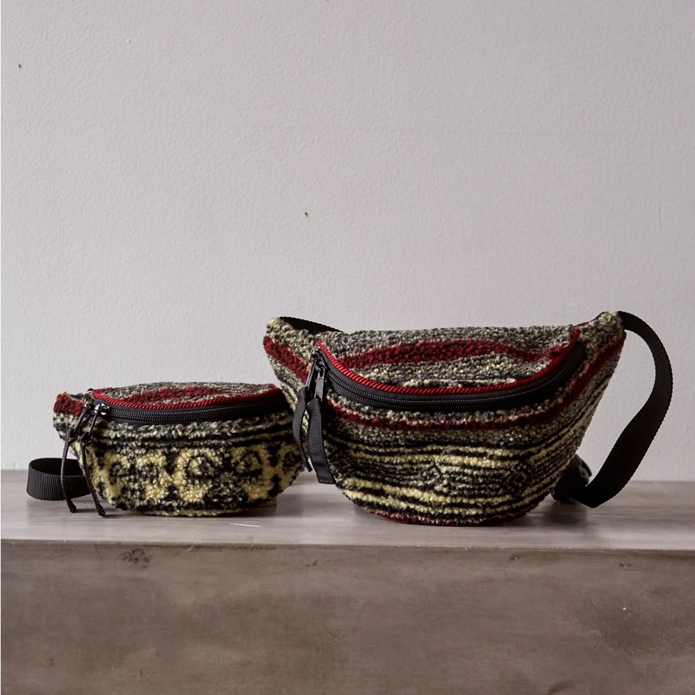 Kapital Birds Eye Boa fleece Sherpa Fannypack